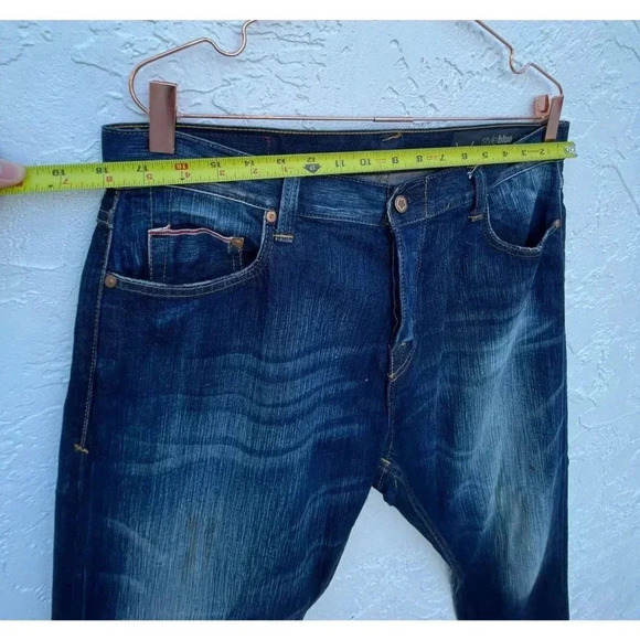 Care Label Italian Mens Buttons Fly Straight Leg Boyloose Jeans Denim 34 - Picture 3 of 16